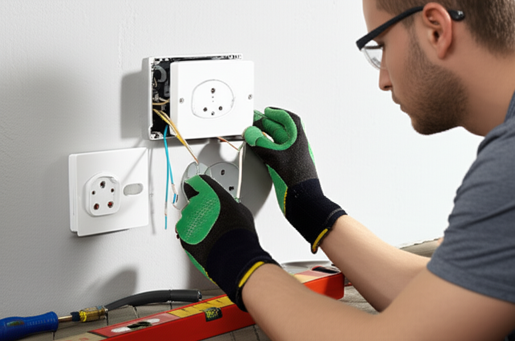 Fathia Elfituri - Professioneller Elektriker bei der Wallbox Installation von Genius Elektrotechnik